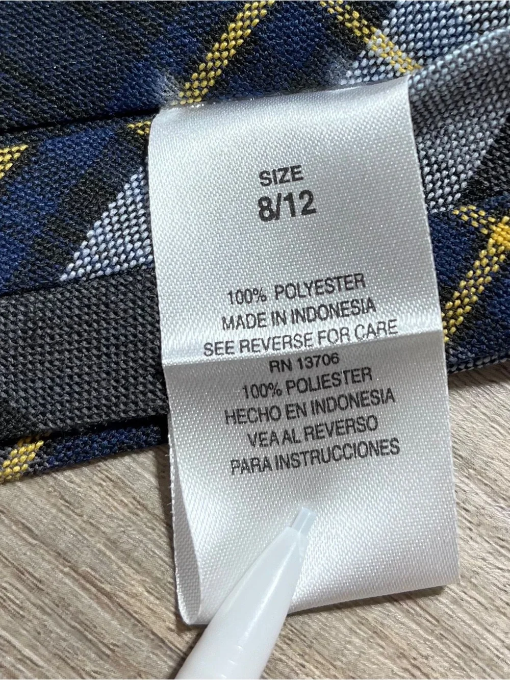 French Toast Boy's Adjustable Plaid Necktie Sizes 8-12 Blue Gold Plaid
